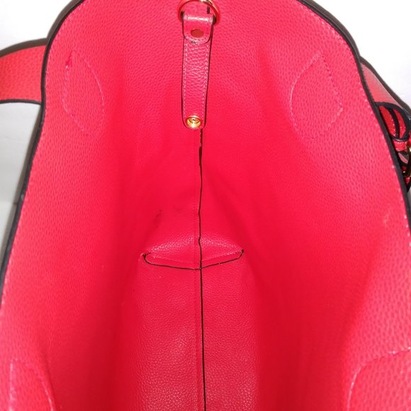 Black Floral Vegan Carry Tote Shoulder Bag 2 PC. - Picture 7 of 16